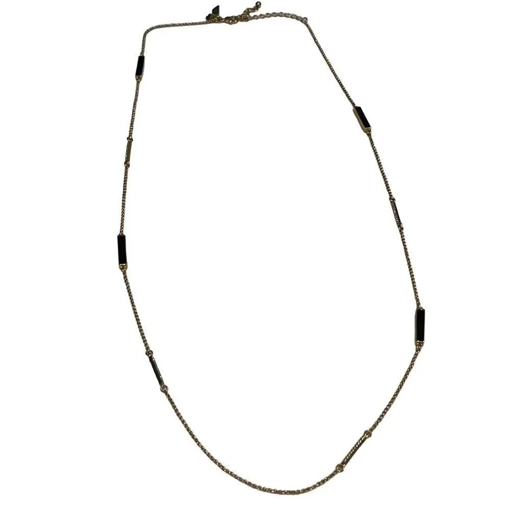 Kate Spade 34” gold, black and pave CZ necklace. Excellent condition! NWOT - Picture 3 of 9